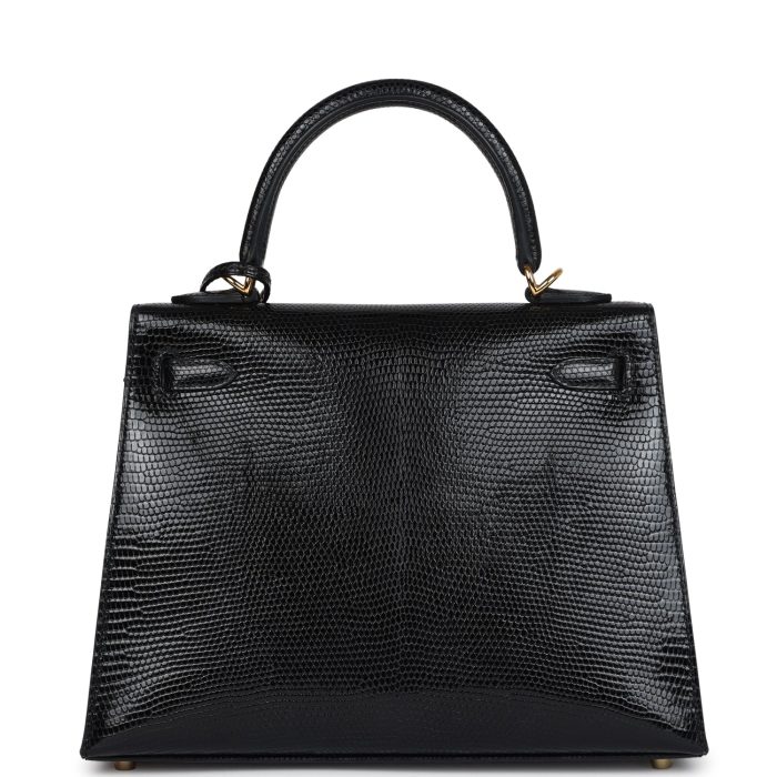 Handmade HKS 25 Black Varanus Niloticus Lizard Gold Hardware - 图片 4
