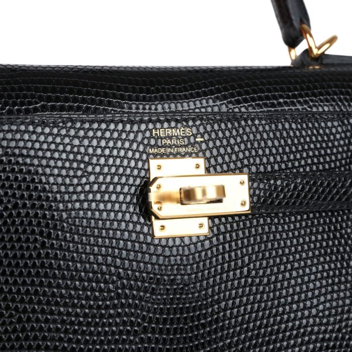 Handmade HKS 25 Black Varanus Niloticus Lizard Gold Hardware - 图片 6