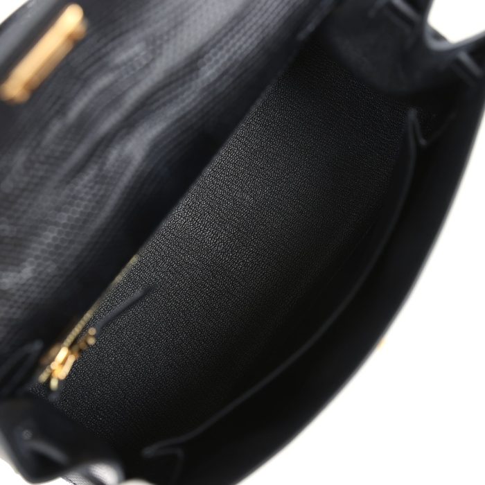 Handmade HKS 25 Black Varanus Niloticus Lizard Gold Hardware - 图片 7