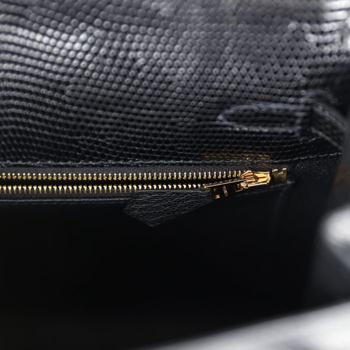 Handmade HKS 25 Black Varanus Niloticus Lizard Gold Hardware - 图片 8