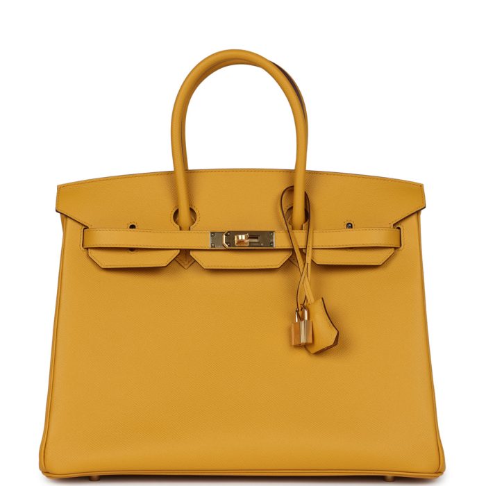 Handmade Bag HB 35 Jaune Ambre Epsom Gold Hardware