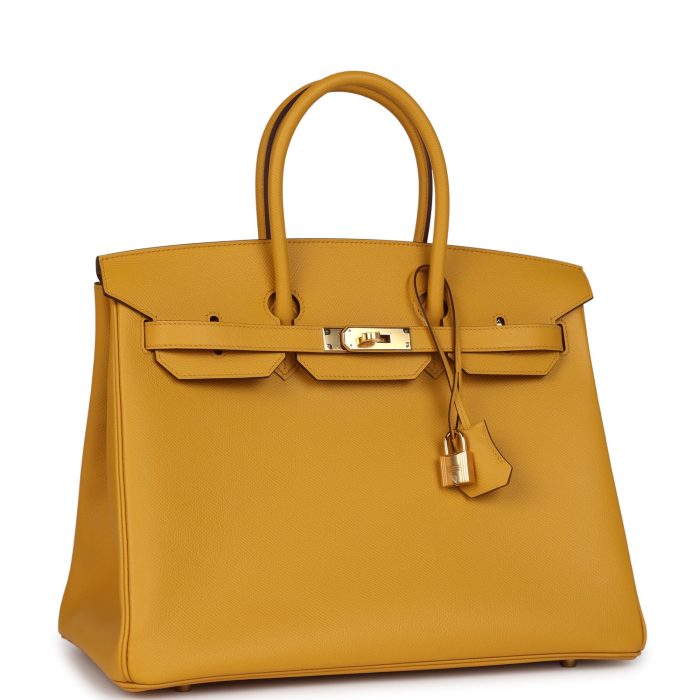 Handmade Bag HB 35 Jaune Ambre Epsom Gold Hardware - 图片 2