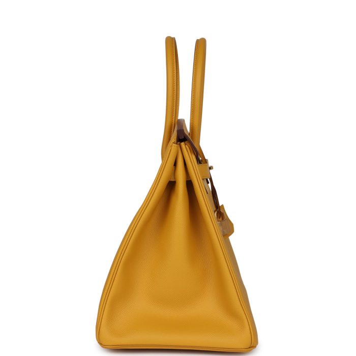 Handmade Bag HB 35 Jaune Ambre Epsom Gold Hardware - 图片 3