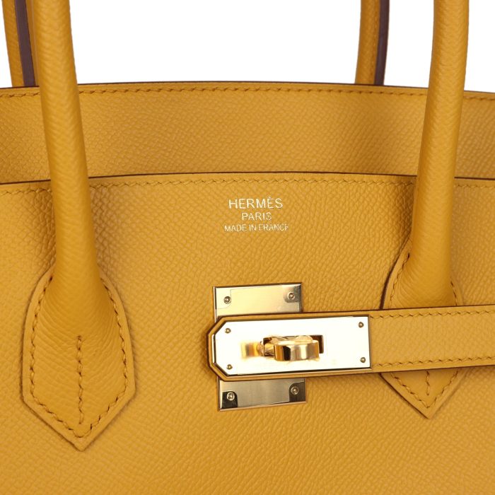 Handmade Bag HB 35 Jaune Ambre Epsom Gold Hardware - 图片 6