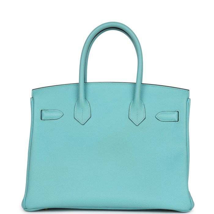 Handmade Bag HB 30 Bleu Atoll Togo Gold Hardware - 图片 4