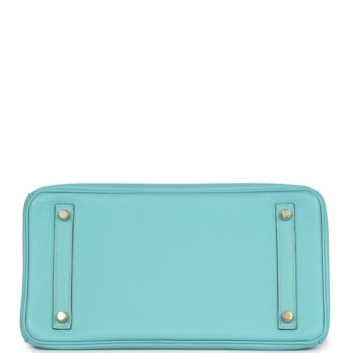 Handmade Bag HB 30 Bleu Atoll Togo Gold Hardware - 图片 5