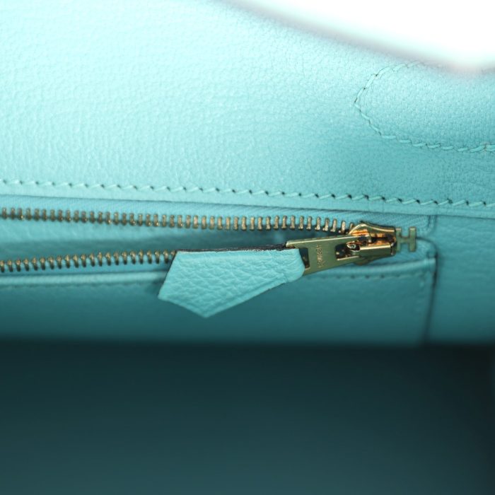 Handmade Bag HB 30 Bleu Atoll Togo Gold Hardware - 图片 7
