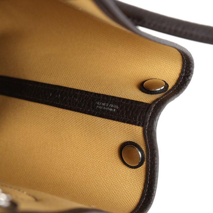 Handmade Bag HGP 30 Paille Toile Militaire Canvas and Ebene Negonda Palladium Hardware - 图片 7