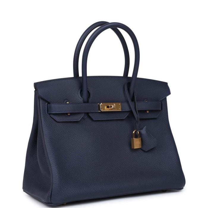 Handmade Bag HB 30 Bleu Nuit Togo Gold Hardware - 图片 2