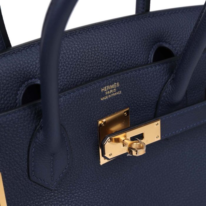 Handmade Bag HB 30 Bleu Nuit Togo Gold Hardware - 图片 6