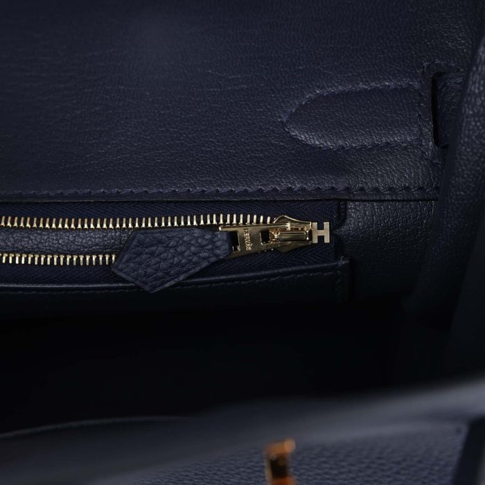 Handmade Bag HB 30 Bleu Nuit Togo Gold Hardware - 图片 8