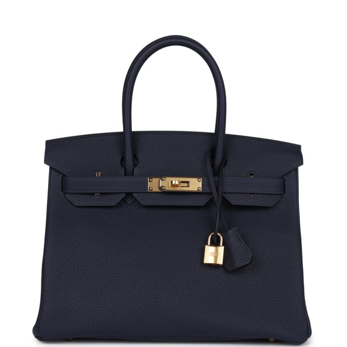 Handmade Bag HB 30 Bleu Nuit Togo Gold Hardware - 图片 9