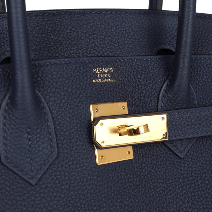 Handmade Bag HB 30 Bleu Nuit Togo Gold Hardware - 图片 14