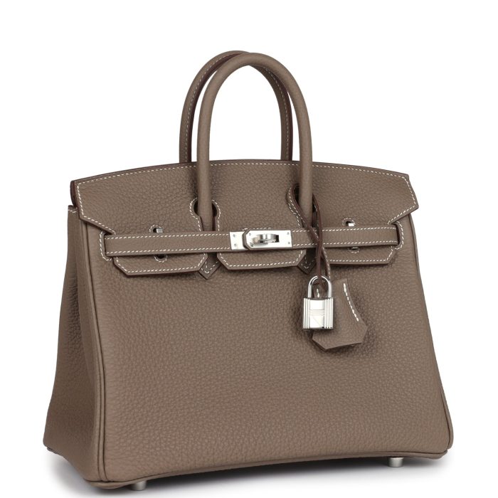 Handmade Bag HB 25 Etoupe Togo Palladium Hardware - 图片 2