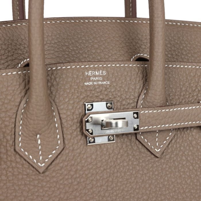 Handmade Bag HB 25 Etoupe Togo Palladium Hardware - 图片 6