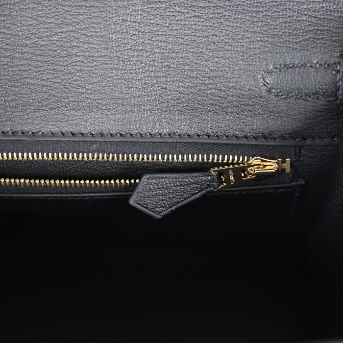 Handmade Bag HB 25 Black Shiny Varanus Niloticus Lizard Gold Hardware - 图片 8