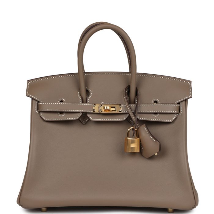 Handmade Bag HB 25 Etoupe Swift Gold Hardware