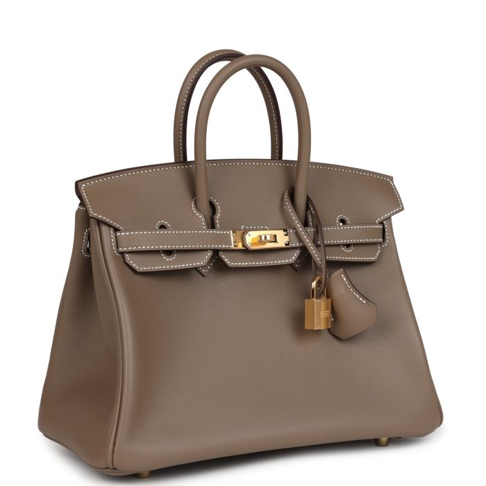 Handmade Bag HB 25 Etoupe Swift Gold Hardware - 图片 2