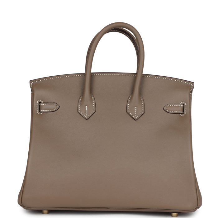 Handmade Bag HB 25 Etoupe Swift Gold Hardware - 图片 4
