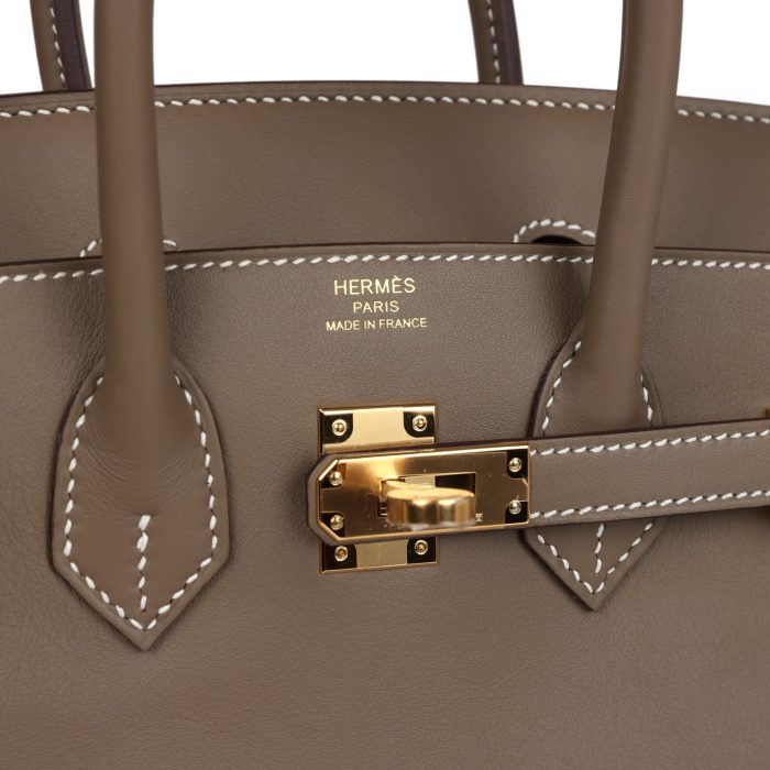 Handmade Bag HB 25 Etoupe Swift Gold Hardware - 图片 6