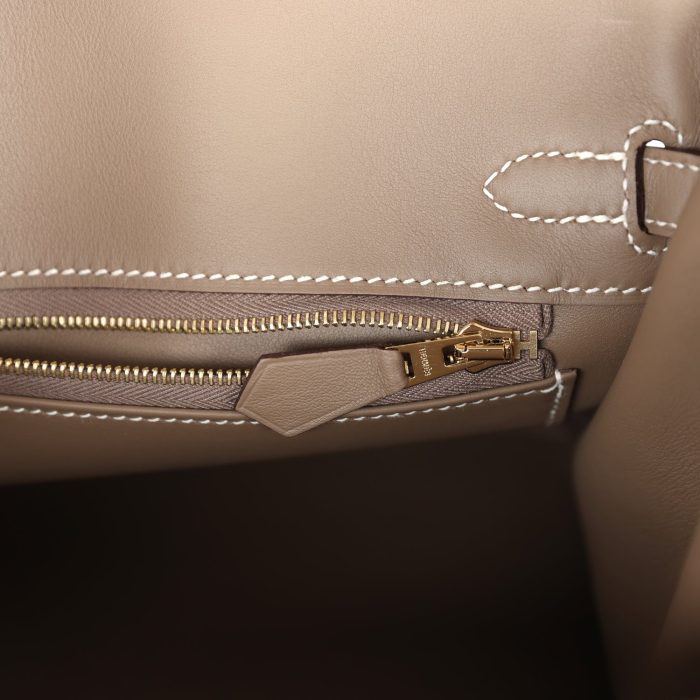Handmade Bag HB 25 Etoupe Swift Gold Hardware - 图片 8