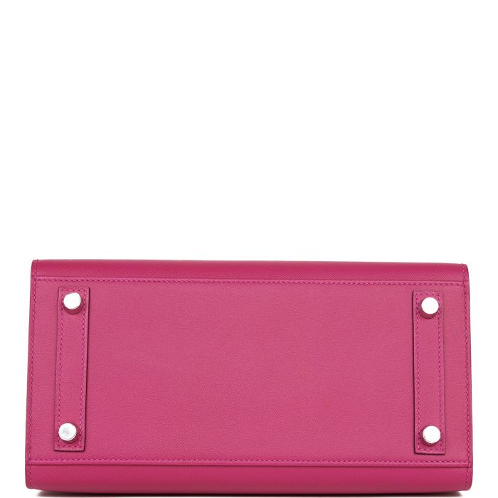 Handmade Bag HB Sellier 25 Rose Pourpre Veau Madame Palladium Hardware - 图片 5