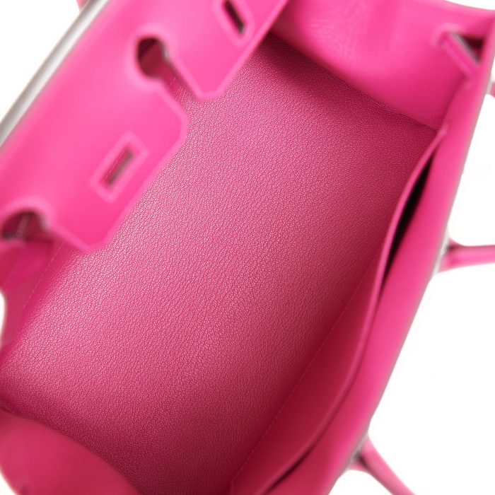Handmade Bag HB Sellier 25 Rose Pourpre Veau Madame Palladium Hardware - 图片 7
