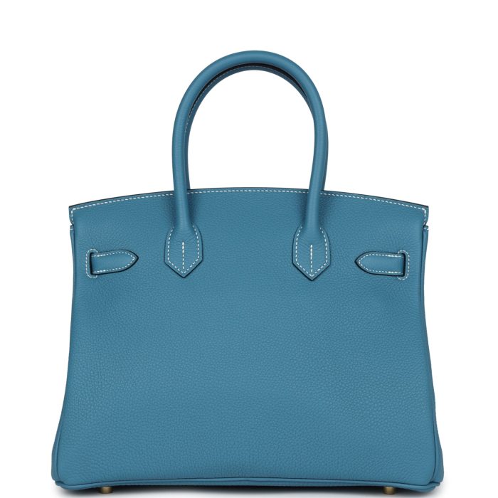 Handmade Bag HB 30 Blue Jean Togo Gold Hardware - 图片 3