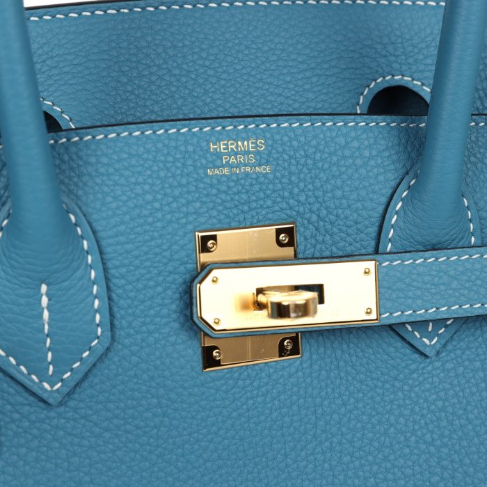 Handmade Bag HB 30 Blue Jean Togo Gold Hardware - 图片 5