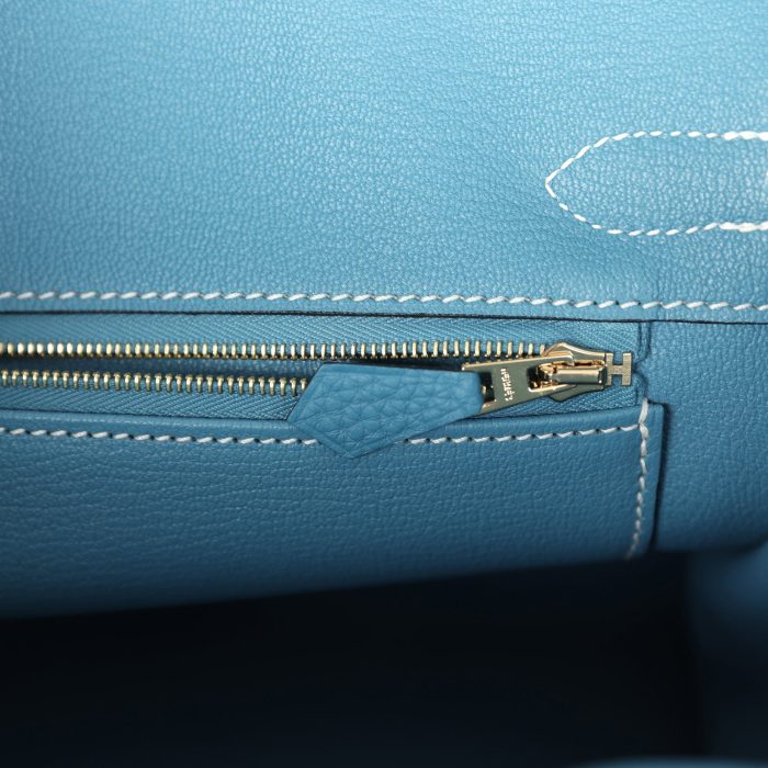 Handmade Bag HB 30 Blue Jean Togo Gold Hardware - 图片 6