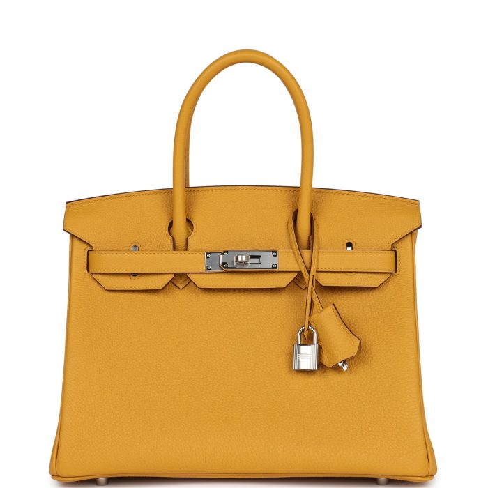 Handmade Bag HB 30 Jaune Ambre Togo Palladium Hardware