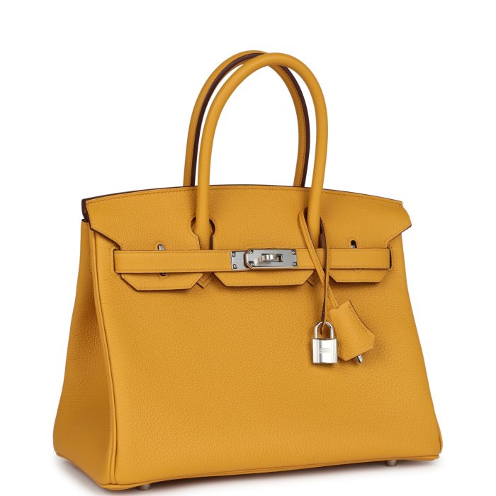 Handmade Bag HB 30 Jaune Ambre Togo Palladium Hardware - 图片 2