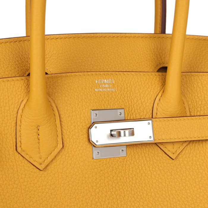 Handmade Bag HB 30 Jaune Ambre Togo Palladium Hardware - 图片 6