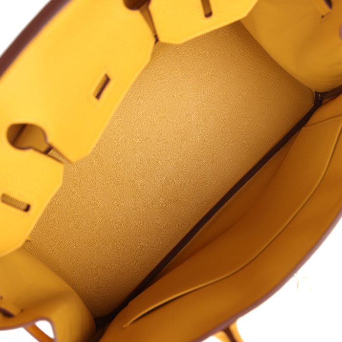 Handmade Bag HB 30 Jaune Ambre Togo Palladium Hardware - 图片 7