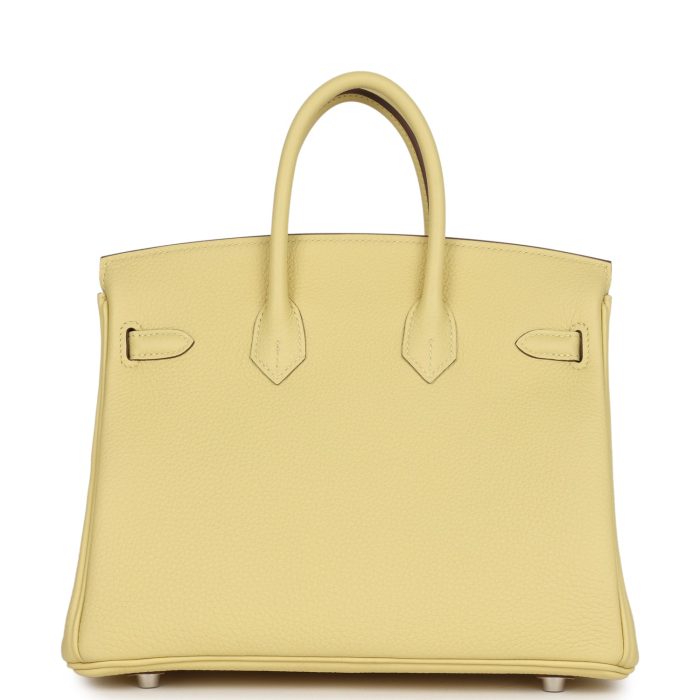 Handmade Bag HB 25 Jaune Poussin Togo Palladium Hardware - 图片 4