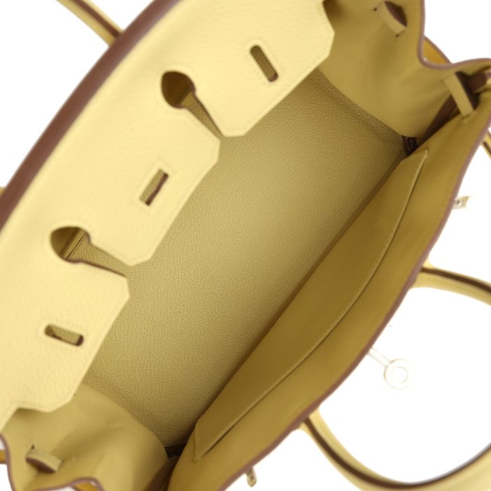 Handmade Bag HB 25 Jaune Poussin Togo Palladium Hardware - 图片 7