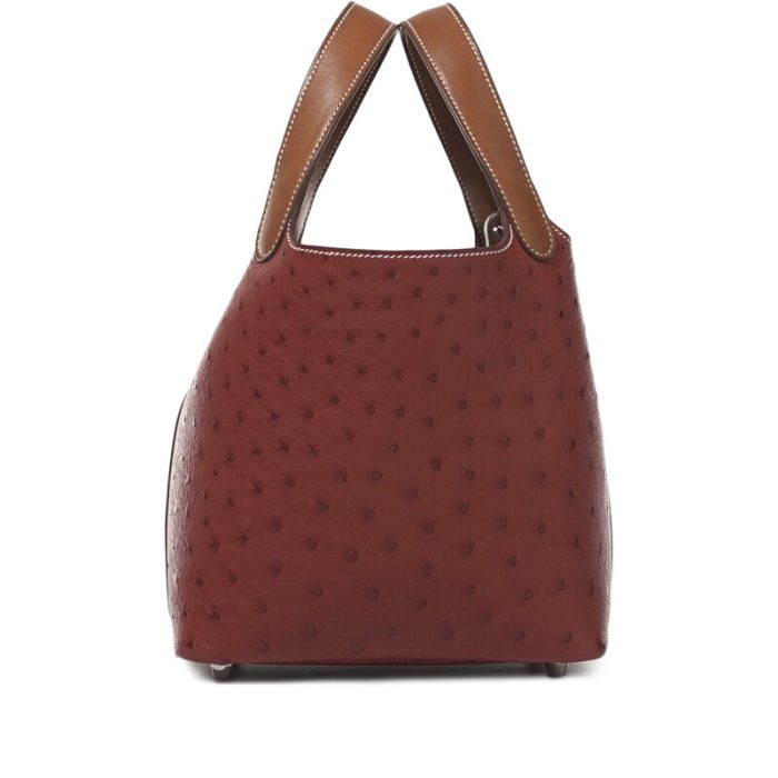 Handmade HPL 18 Fauve Barenia and Brique Ostrich Touch Palladium Hardware - 图片 2