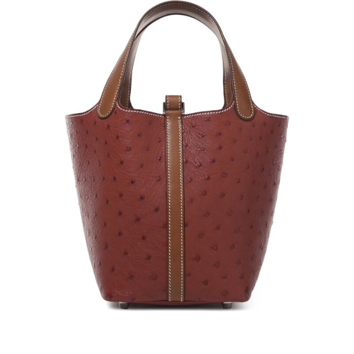 Handmade HPL 18 Fauve Barenia and Brique Ostrich Touch Palladium Hardware - 图片 3