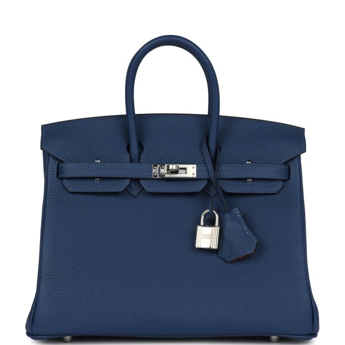 Handmade Bag HB 25 Deep Bleu Verso Togo Palladium Hardware