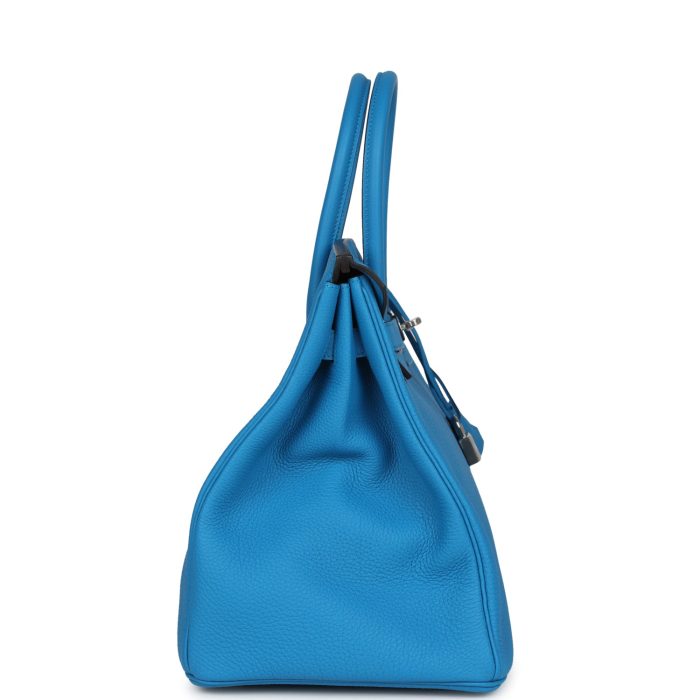 Handmade Bag HB 35 Bleu Zanzibar Verso Togo Palladium Hardware - 图片 3