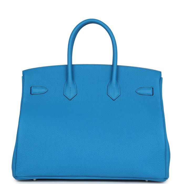 Handmade Bag HB 35 Bleu Zanzibar Verso Togo Palladium Hardware - 图片 4