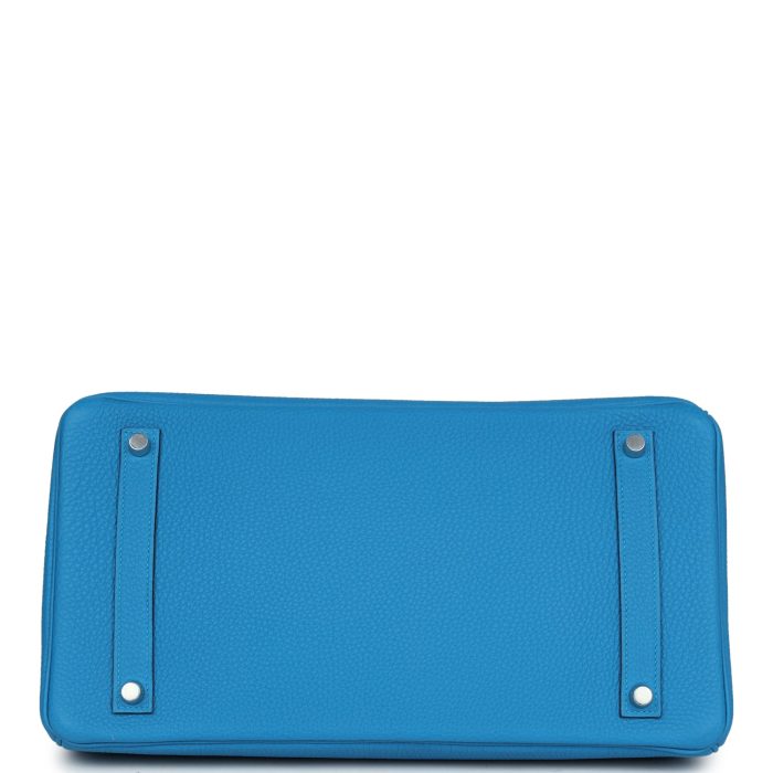 Handmade Bag HB 35 Bleu Zanzibar Verso Togo Palladium Hardware - 图片 5