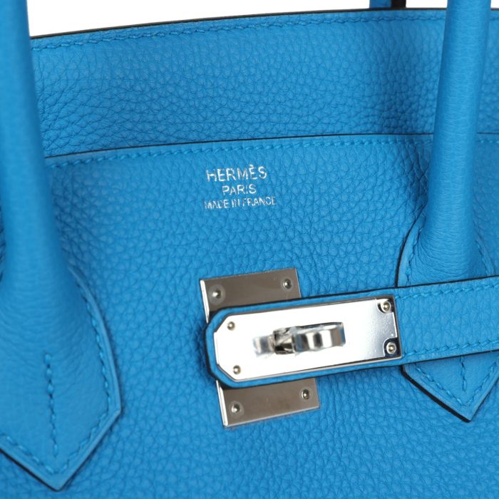 Handmade Bag HB 35 Bleu Zanzibar Verso Togo Palladium Hardware - 图片 6