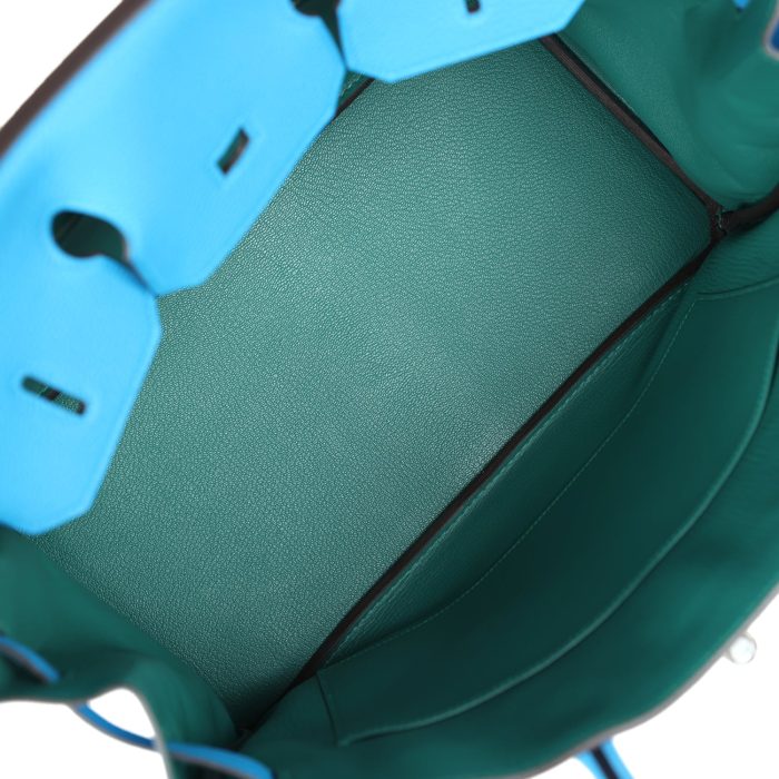Handmade Bag HB 35 Bleu Zanzibar Verso Togo Palladium Hardware - 图片 7