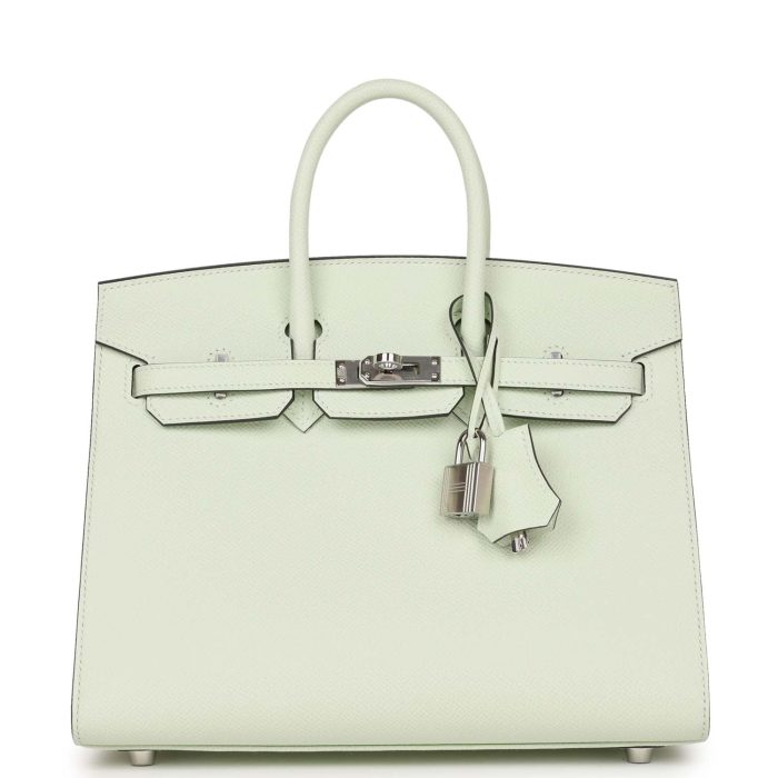 Handmade Bag HB Sellier 25 Vert Fizz Epsom Palladium Hardware