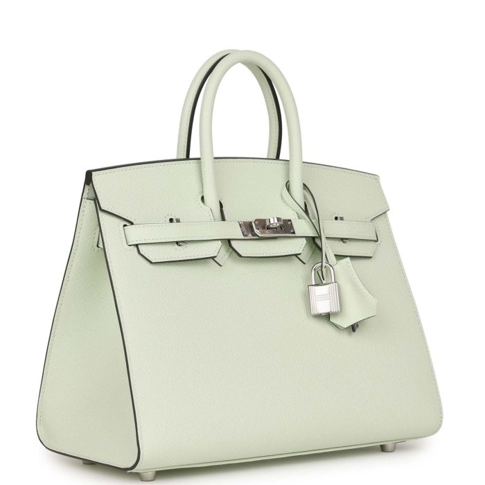 Handmade Bag HB Sellier 25 Vert Fizz Epsom Palladium Hardware - 图片 2