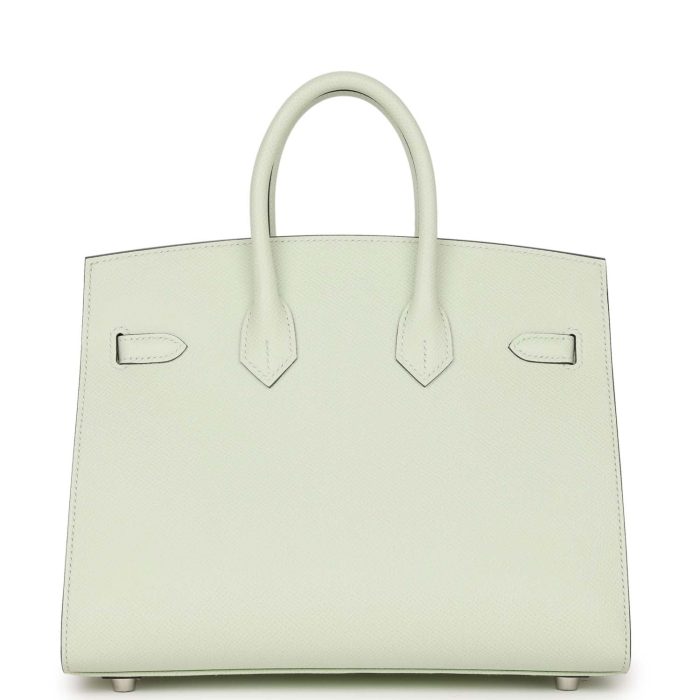 Handmade Bag HB Sellier 25 Vert Fizz Epsom Palladium Hardware - 图片 4