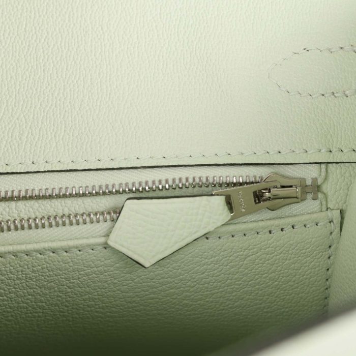 Handmade Bag HB Sellier 25 Vert Fizz Epsom Palladium Hardware - 图片 8