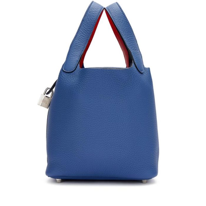 Handmade HPL 18 Bleu Brighton Clemence and Capucine Swift Verso Palladium Hardware - 图片 3