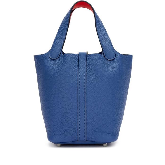 Handmade HPL 18 Bleu Brighton Clemence and Capucine Swift Verso Palladium Hardware - 图片 4